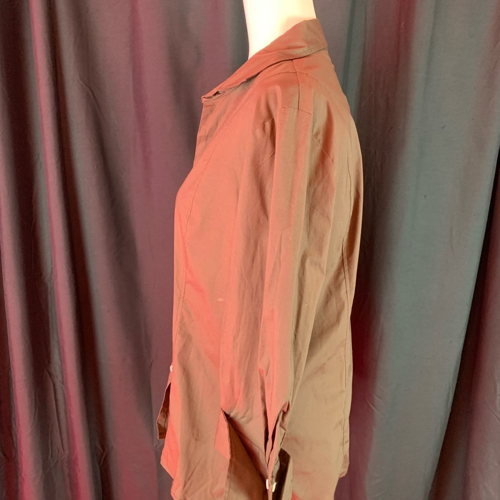 Harve Benard brown 3/4 sleeve button down size L